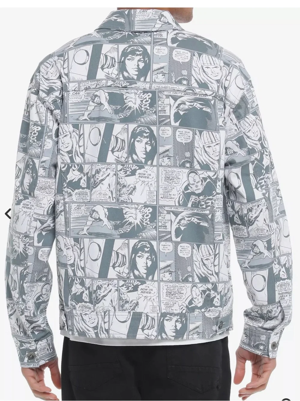 Our Universe Marvel Comic Panels Oversized Denim Jacket Our Universe Exclusive